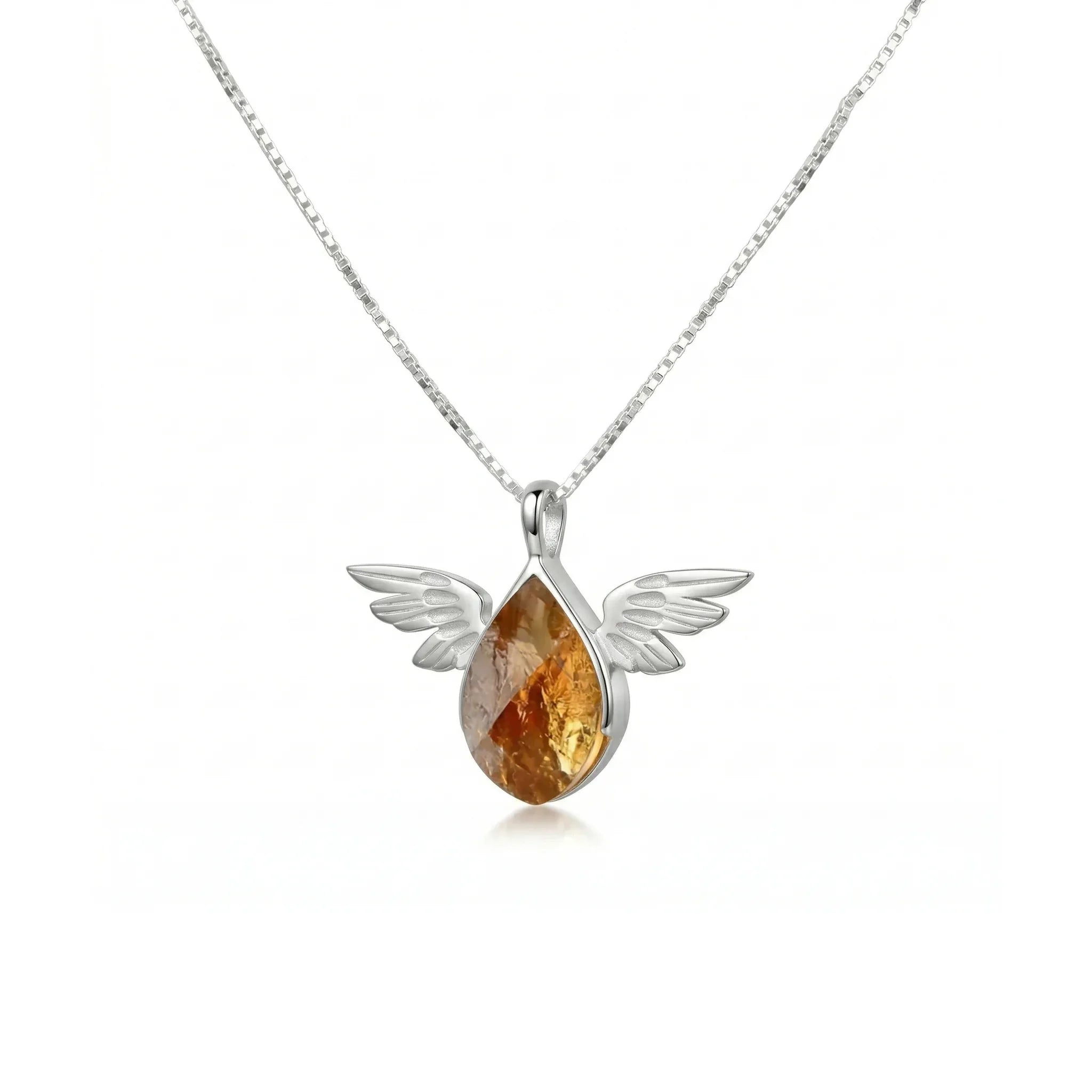 Golden Wing Citrine Pendant – 925 Sterling Silver
