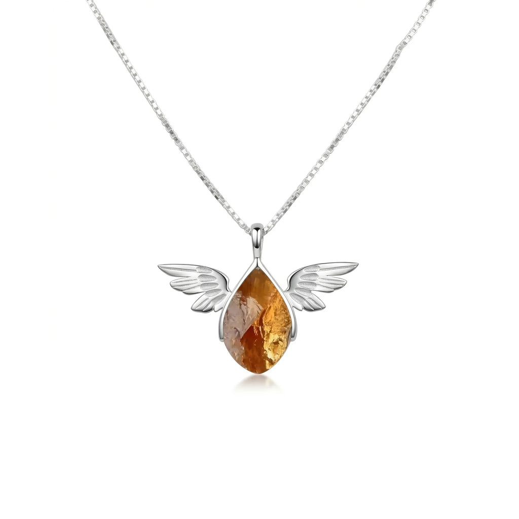 Golden Wing Citrine Pendant – 925 Sterling Silver