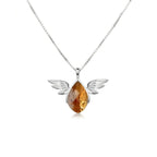 Golden Wing Citrine Pendant – 925 Sterling Silver