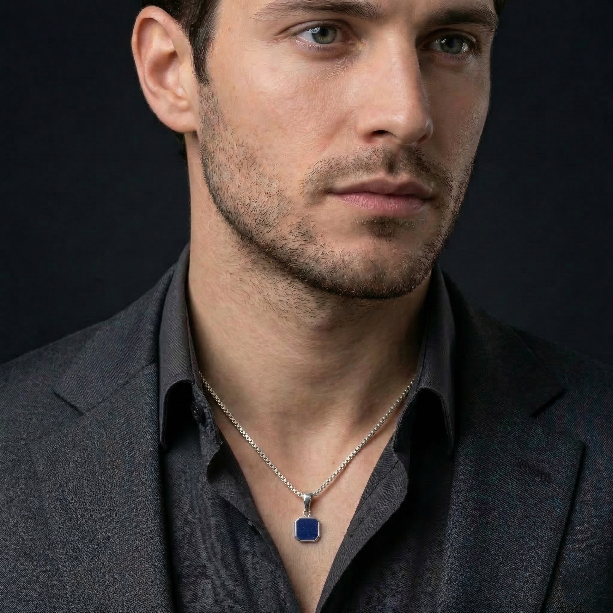 Black Onyx Octagon Pendant – 925 Sterling Silver