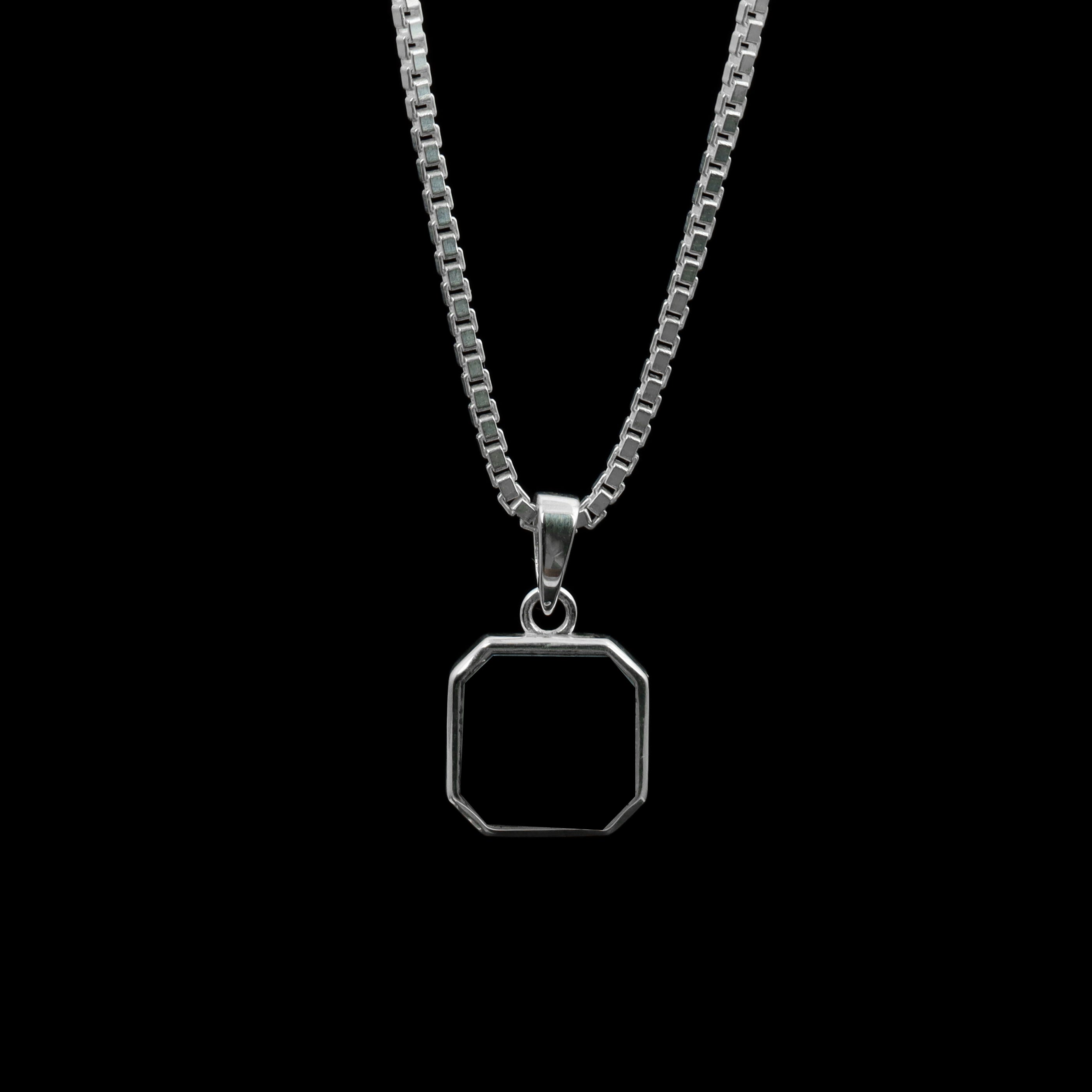 Black Onyx Octagon Pendant – 925 Sterling Silver