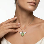 Verdant Wing Peridot Pendant – 925 Sterling Silver