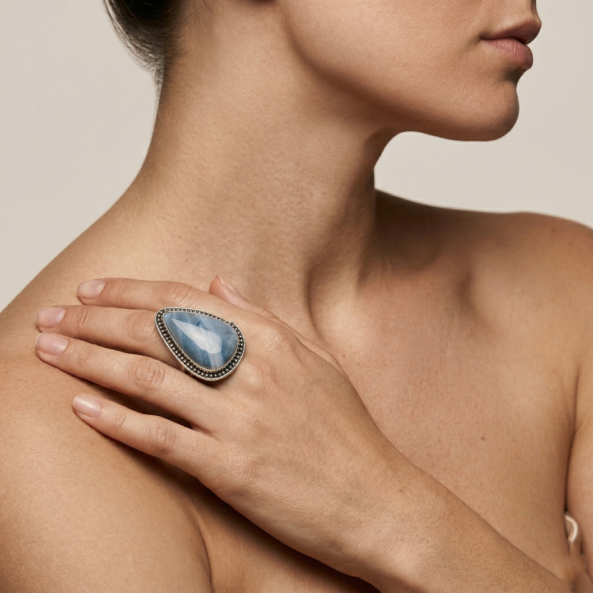 Celestial Drift Charoite Statement Ring – 925 Sterling Silver