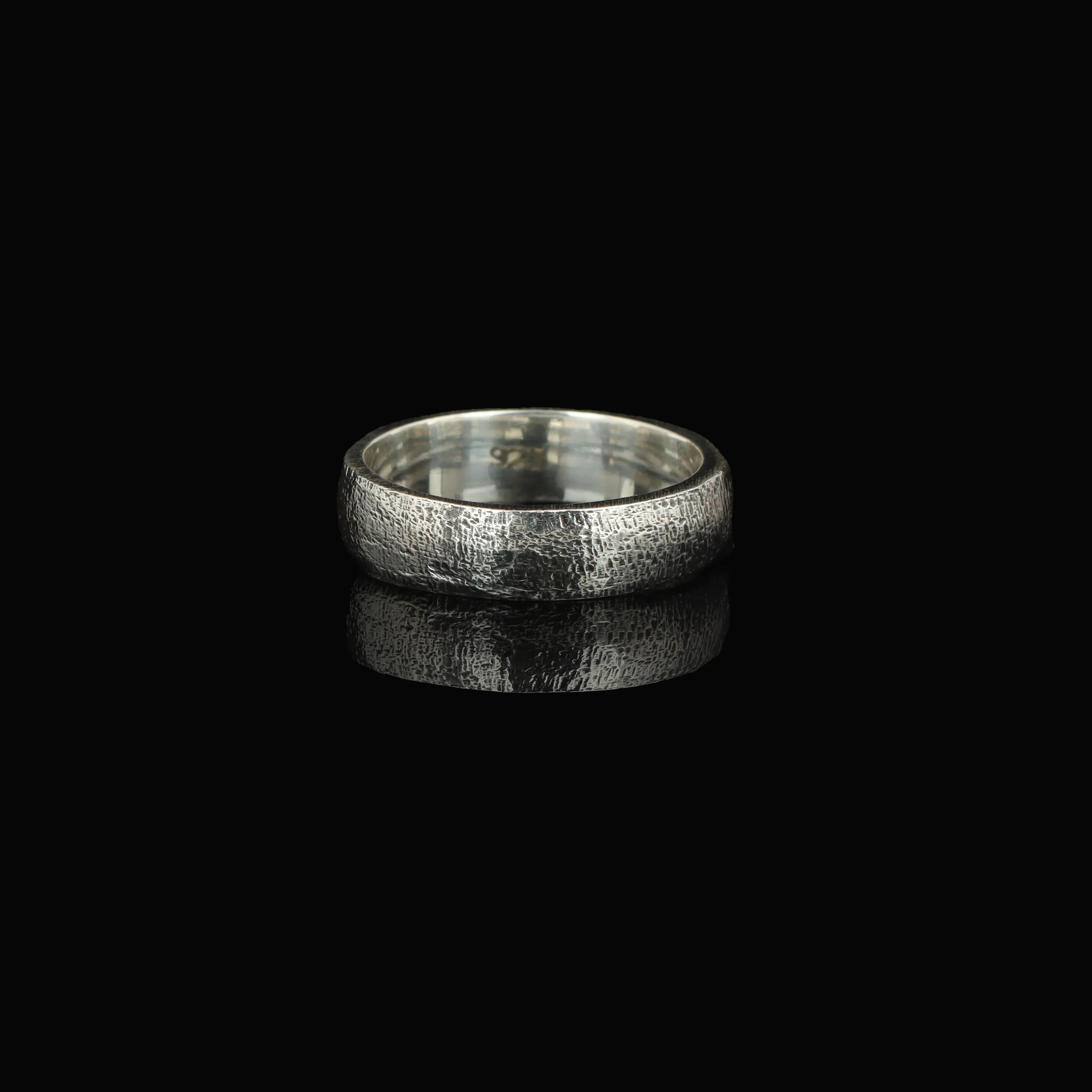 Handcrafted 925 Sterling Silver Minimal Textured Band Ring