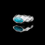 Riven Turquoise Signet Ring – 925 Sterling Silver