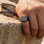 Classic Black Rhodium Signet Ring – 925 Sterling Silver