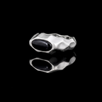 Riven Black Onyx Signet Ring – 925 Sterling Silver