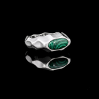 Riven Malachite Signet Ring – 925 Sterling Silver