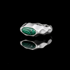 Riven Malachite Signet Ring – 925 Sterling Silver