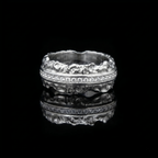 Celestial Halo Ridge Natural Moissanite Ring – 925 Sterling Silver