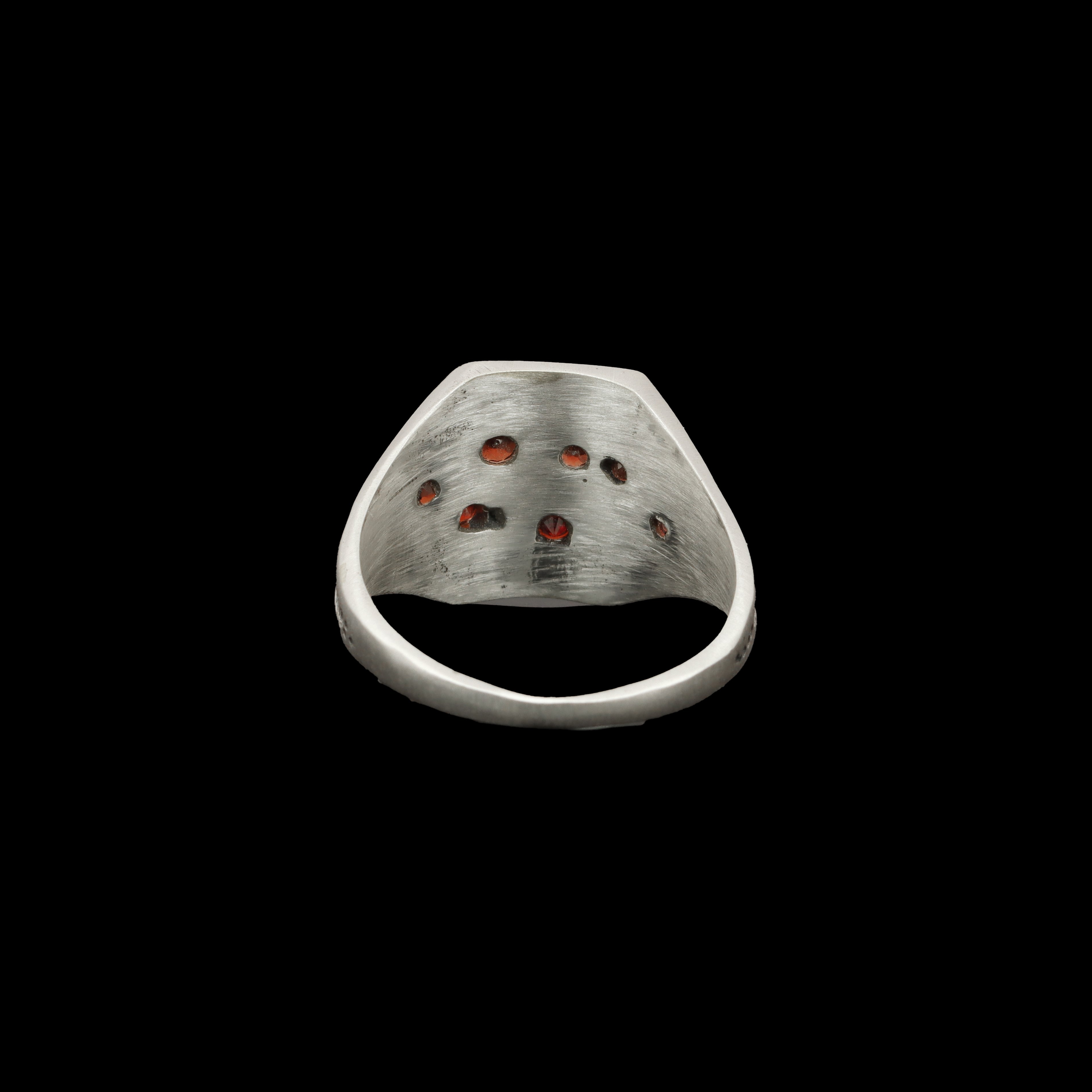 Handcrafted 925 Sterling Silver Red Garnet Ring | Luxury Statement Ring for Men | Matte Finish