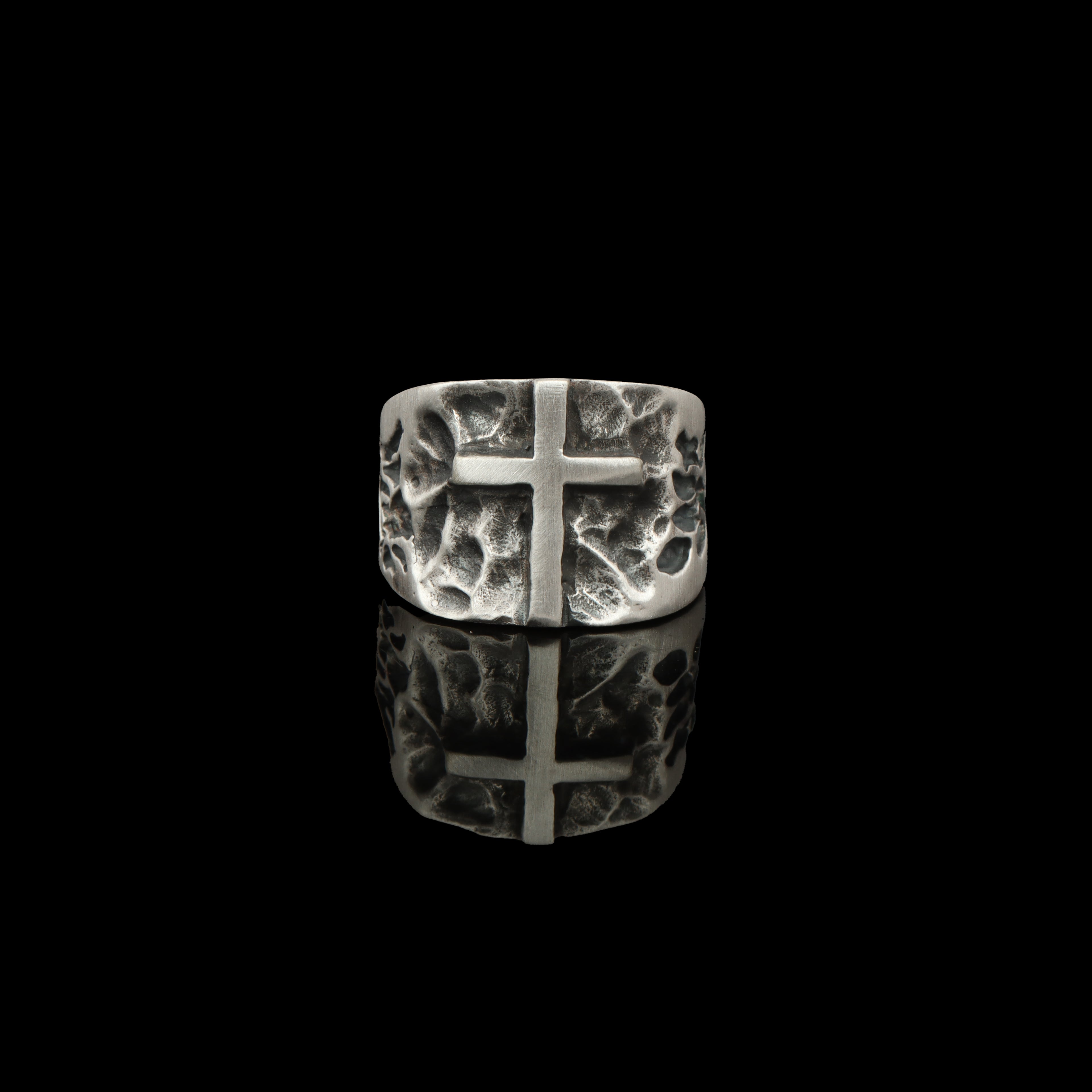 Handcrafted 925 Sterling Silver Cross Design Ring | Luxury Statement Ring for Men | Oxodize Finish