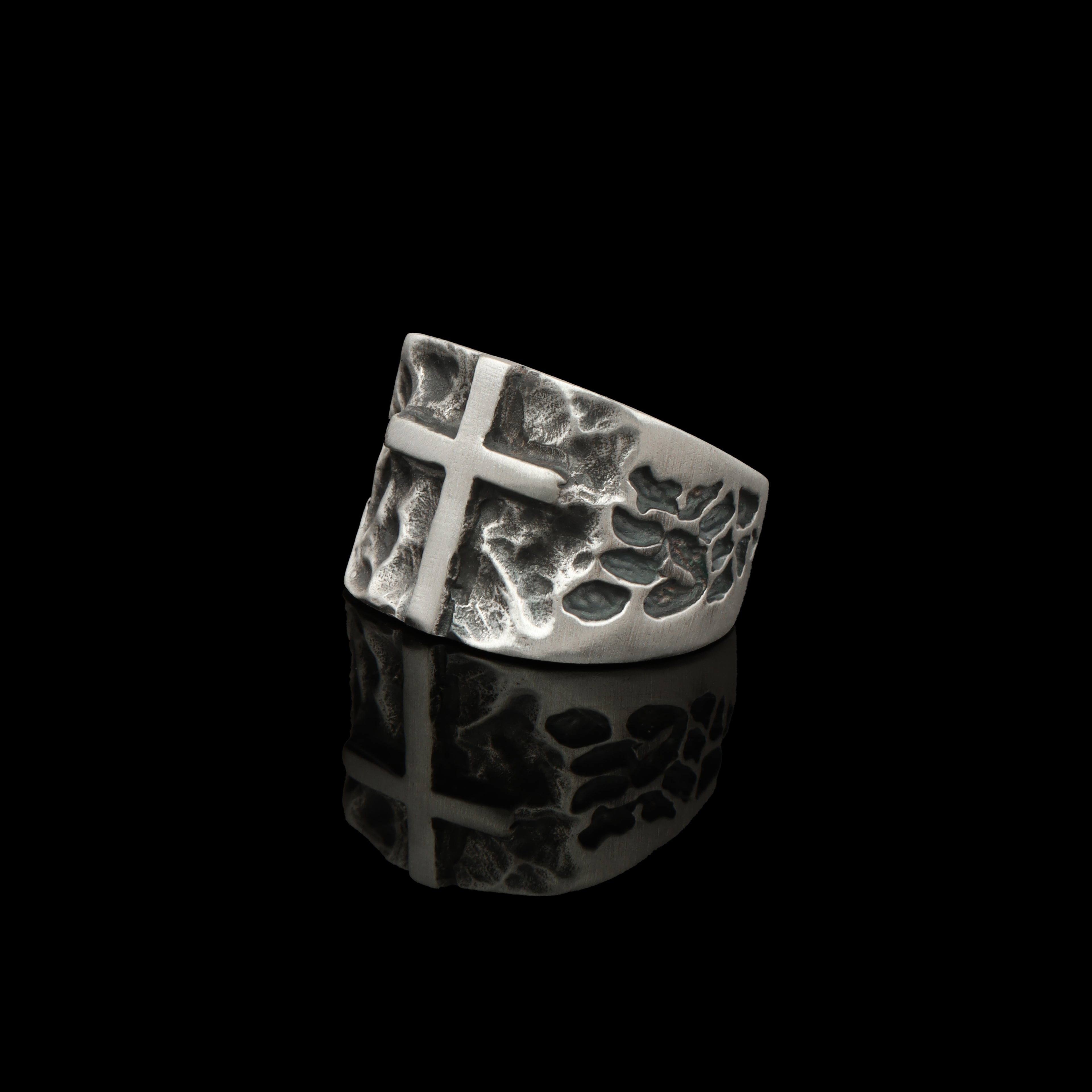 Handcrafted 925 Sterling Silver Cross Design Ring | Luxury Statement Ring for Men | Oxodize Finish