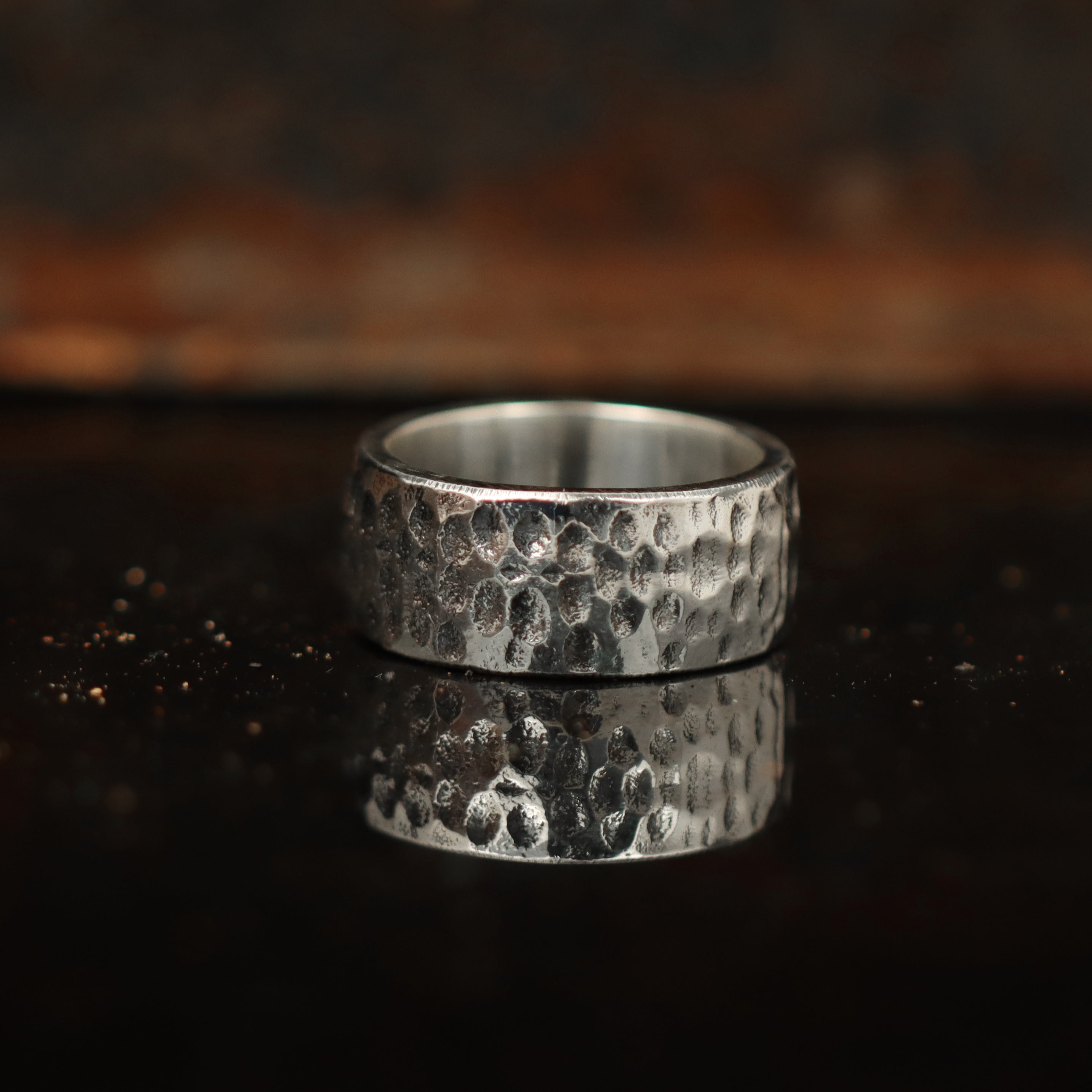 Handcrafted 925 Sterling Silver Textured Band Ring | Luxury Statement Ring for Men | Oxodize Finish