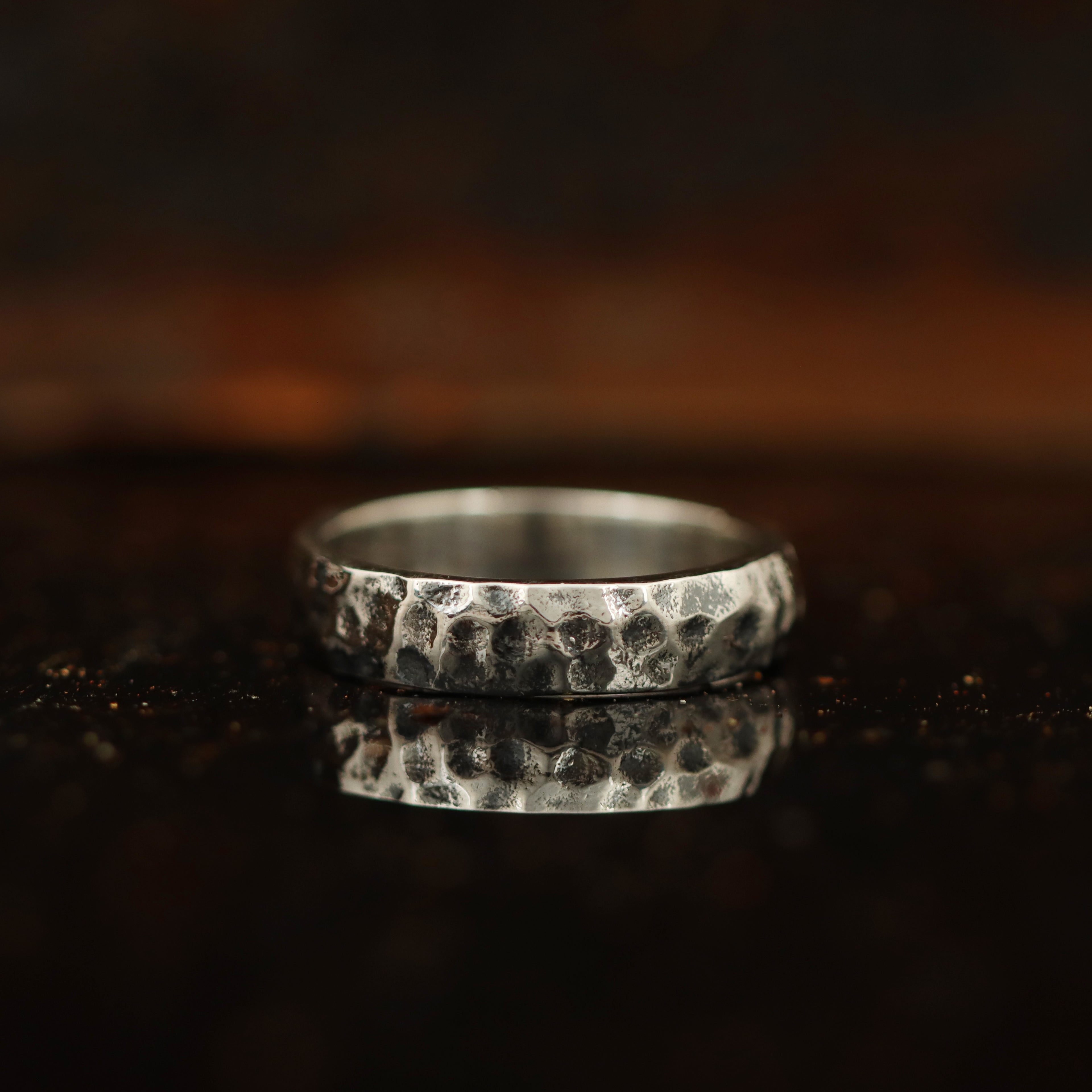 Handcrafted 925 Sterling Silver Hammered Band Ring | Luxury Statement Ring for Men | Oxodize Finish