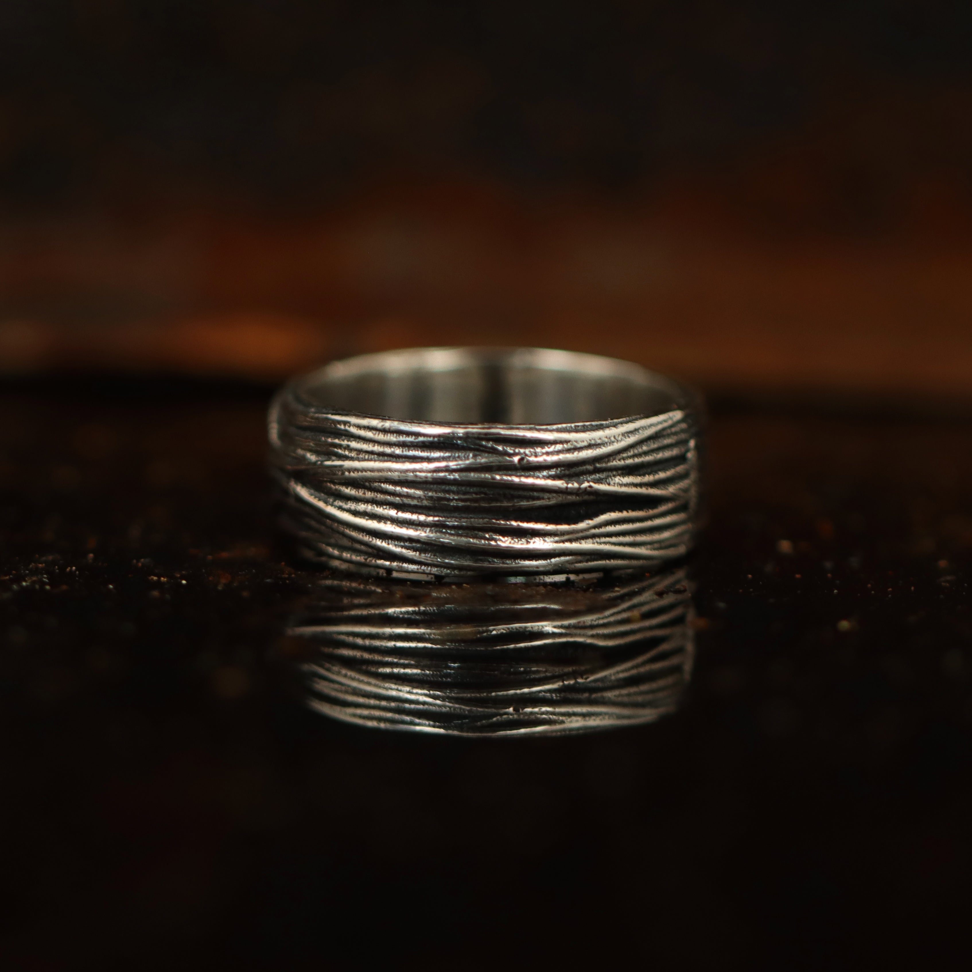 Handcrafted 925 Sterling Silver Layered Textured Band Ring | Luxury Statement Ring for Men | Oxodize Finish