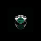 Monarch Malachite Signet Ring – 925 Sterling Silver