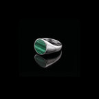Monarch Malachite Signet Ring – 925 Sterling Silver