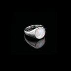 Monarch Mother of Pearl Signet Ring – 925 Sterling Silver