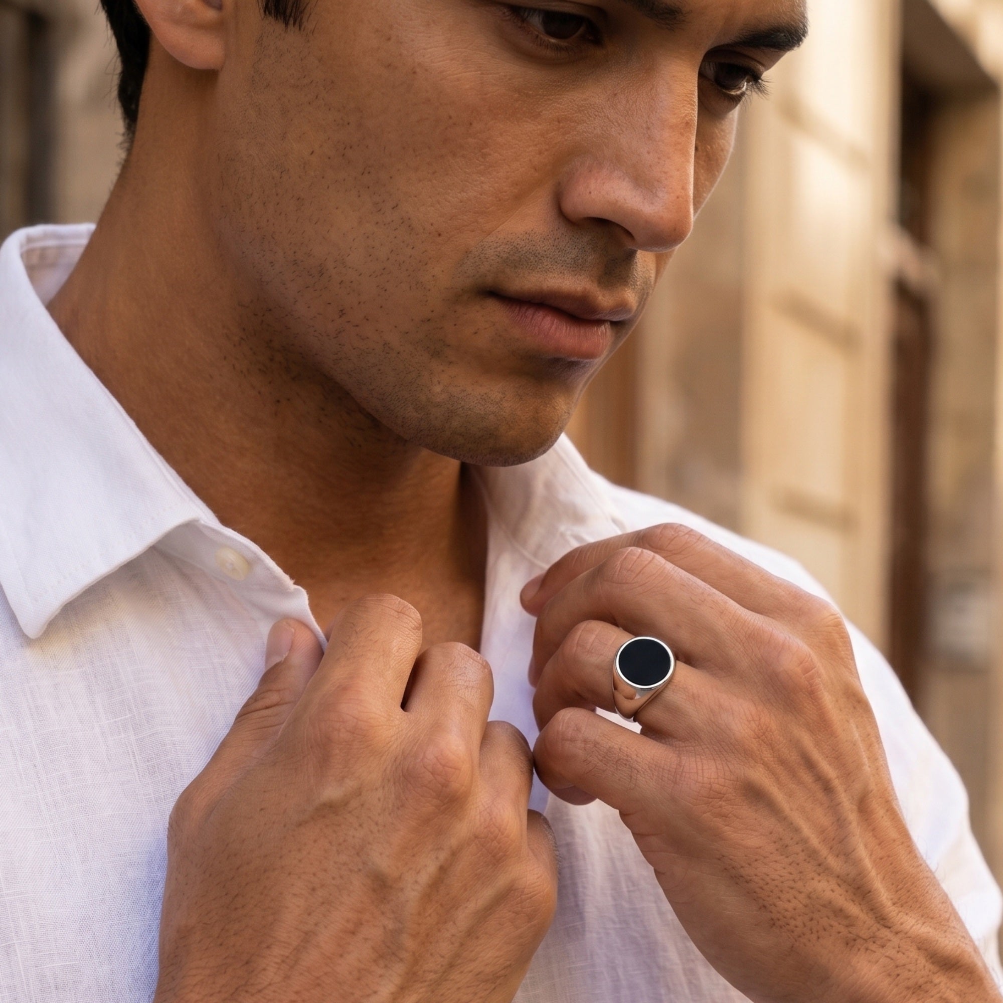 Monarch Black Onyx Signet Ring – 925 Sterling Silver