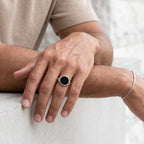 Monarch Black Onyx Signet Ring – 925 Sterling Silver