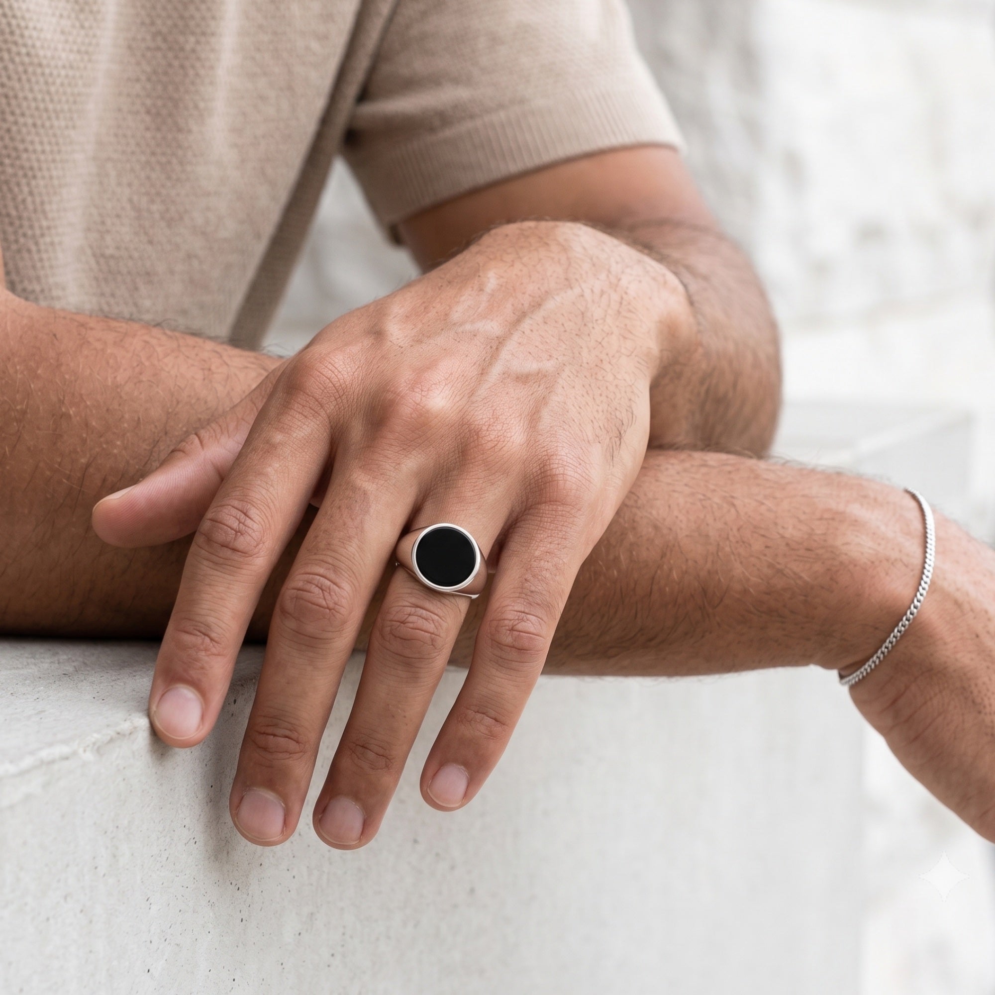 Monarch Black Onyx Signet Ring – 925 Sterling Silver