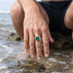 Monarch Malachite Signet Ring – 925 Sterling Silver