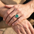 Monarch Malachite Signet Ring – 925 Sterling Silver