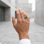 Monarch Malachite Signet Ring – 925 Sterling Silver
