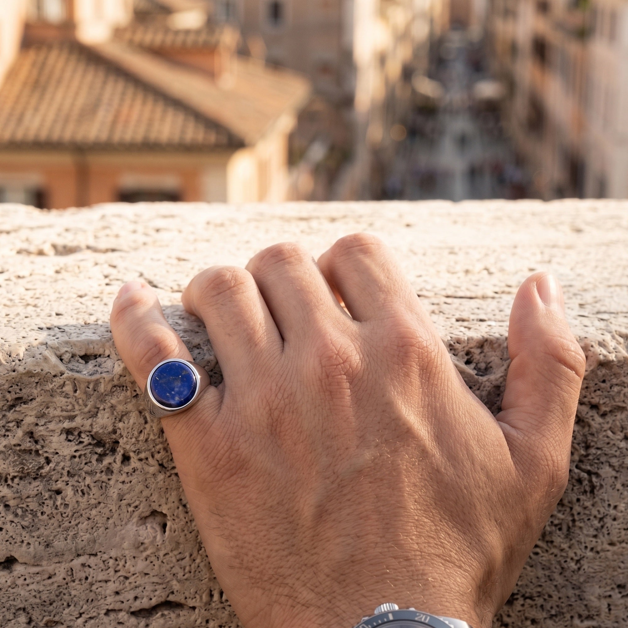 Monarch Lapis Lazuli Signet Ring – 925 Sterling Silver
