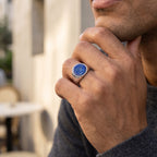 Monarch Lapis Lazuli Signet Ring – 925 Sterling Silver
