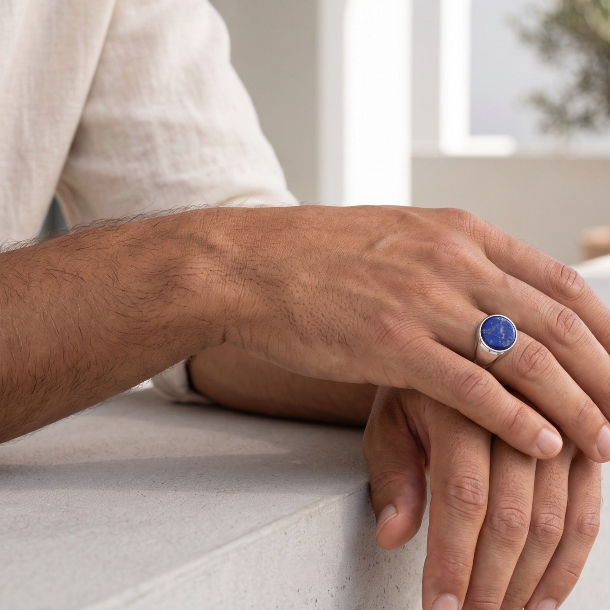 Monarch Lapis Lazuli Signet Ring – 925 Sterling Silver