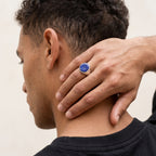 Monarch Lapis Lazuli Signet Ring – 925 Sterling Silver