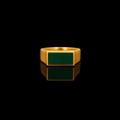 Prestige Green Onyx Signet Ring – Gold Vermeil 925 Sterling Silver