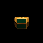 Prestige Green Onyx Signet Ring – Gold Vermeil 925 Sterling Silver