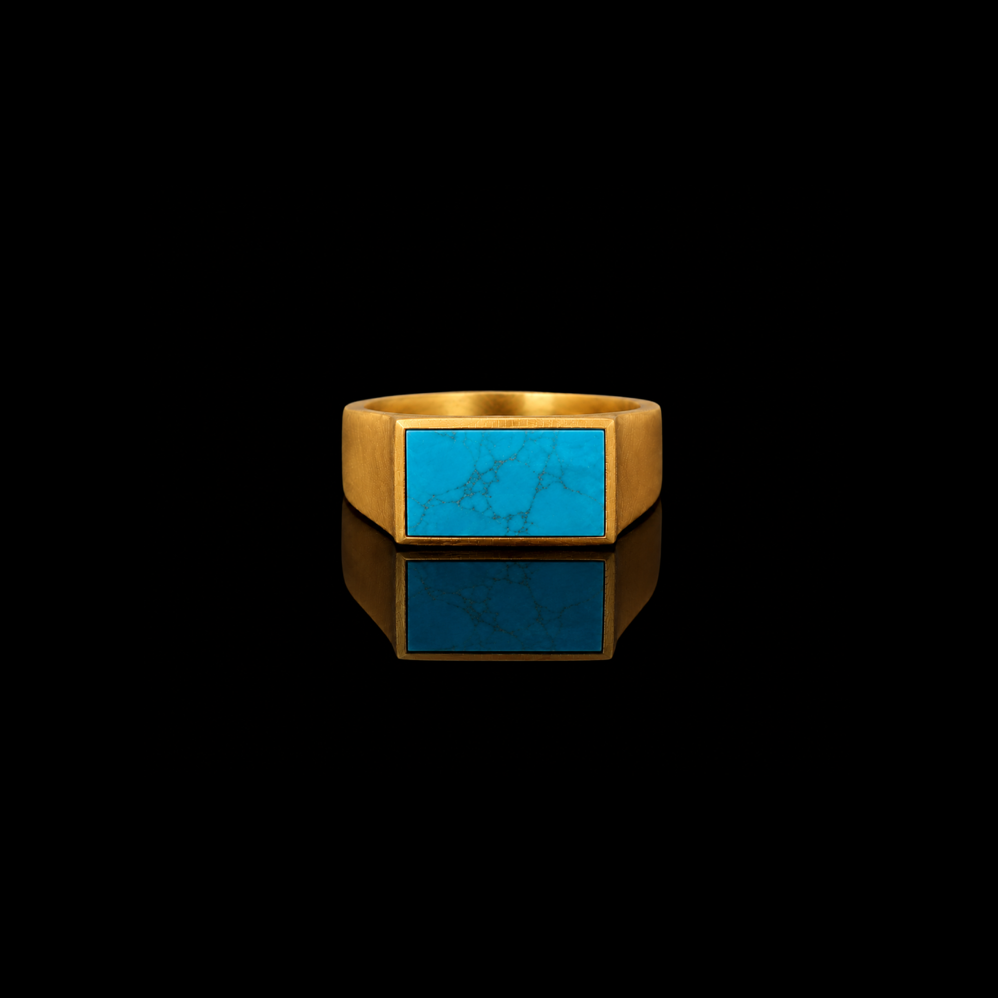 Prestige Turquoise Signet Ring – Gold Vermeil 925 Sterling Silver