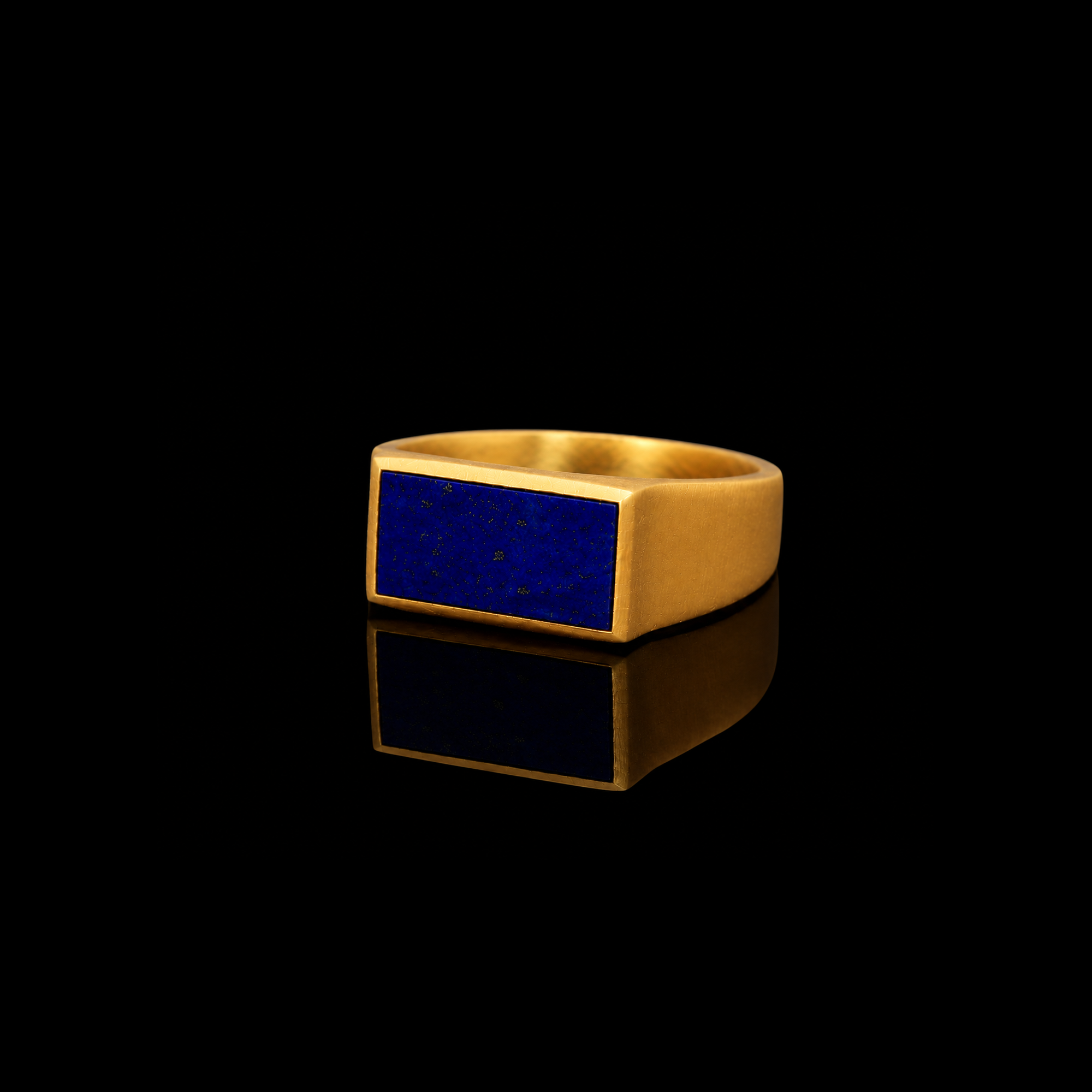 Prestige Lapis Lazuli Signet Ring – Gold Vermeil 925 Sterling Silver
