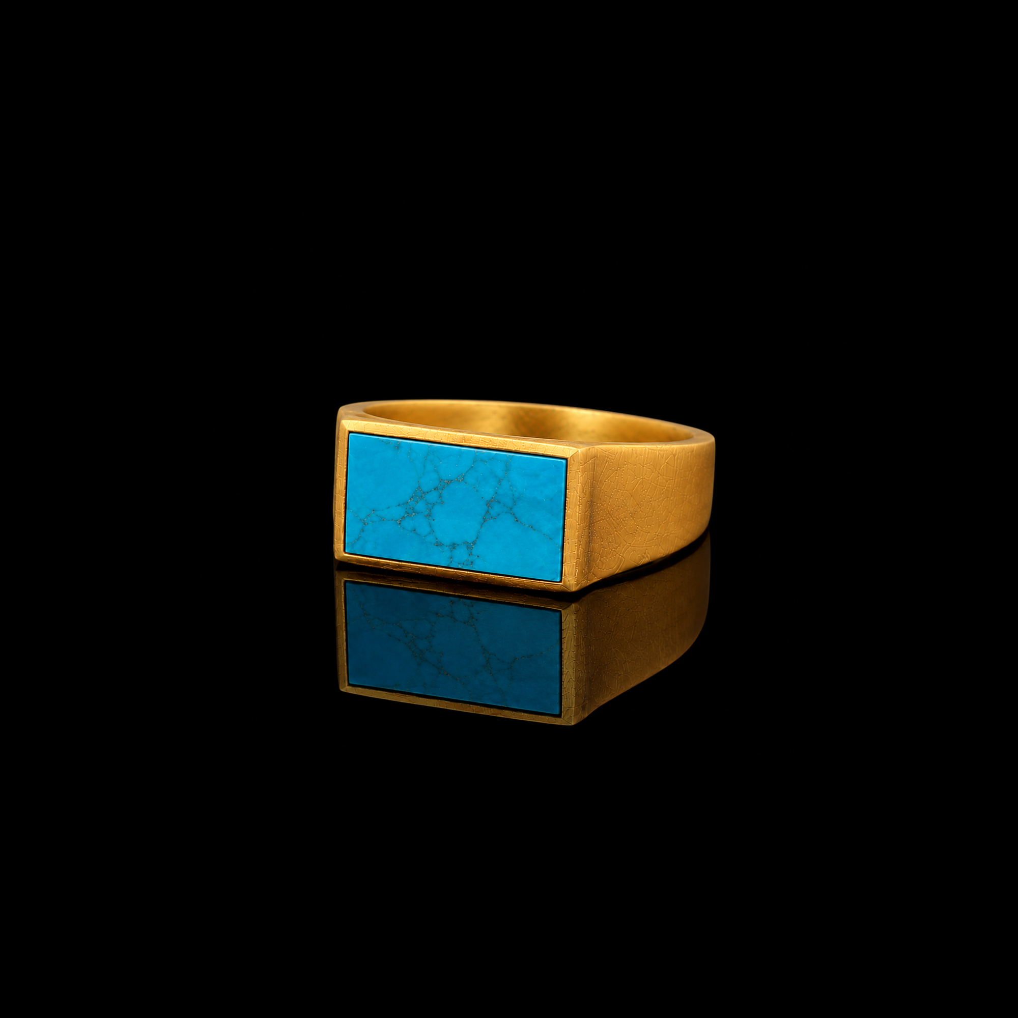 Prestige Turquoise Signet Ring – Gold Vermeil 925 Sterling Silver