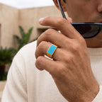 Prestige Turquoise Signet Ring – Gold Vermeil 925 Sterling Silver
