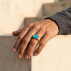 Prestige Turquoise Signet Ring – Gold Vermeil 925 Sterling Silver