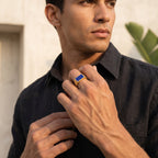 Prestige Lapis Lazuli Signet Ring – Gold Vermeil 925 Sterling Silver