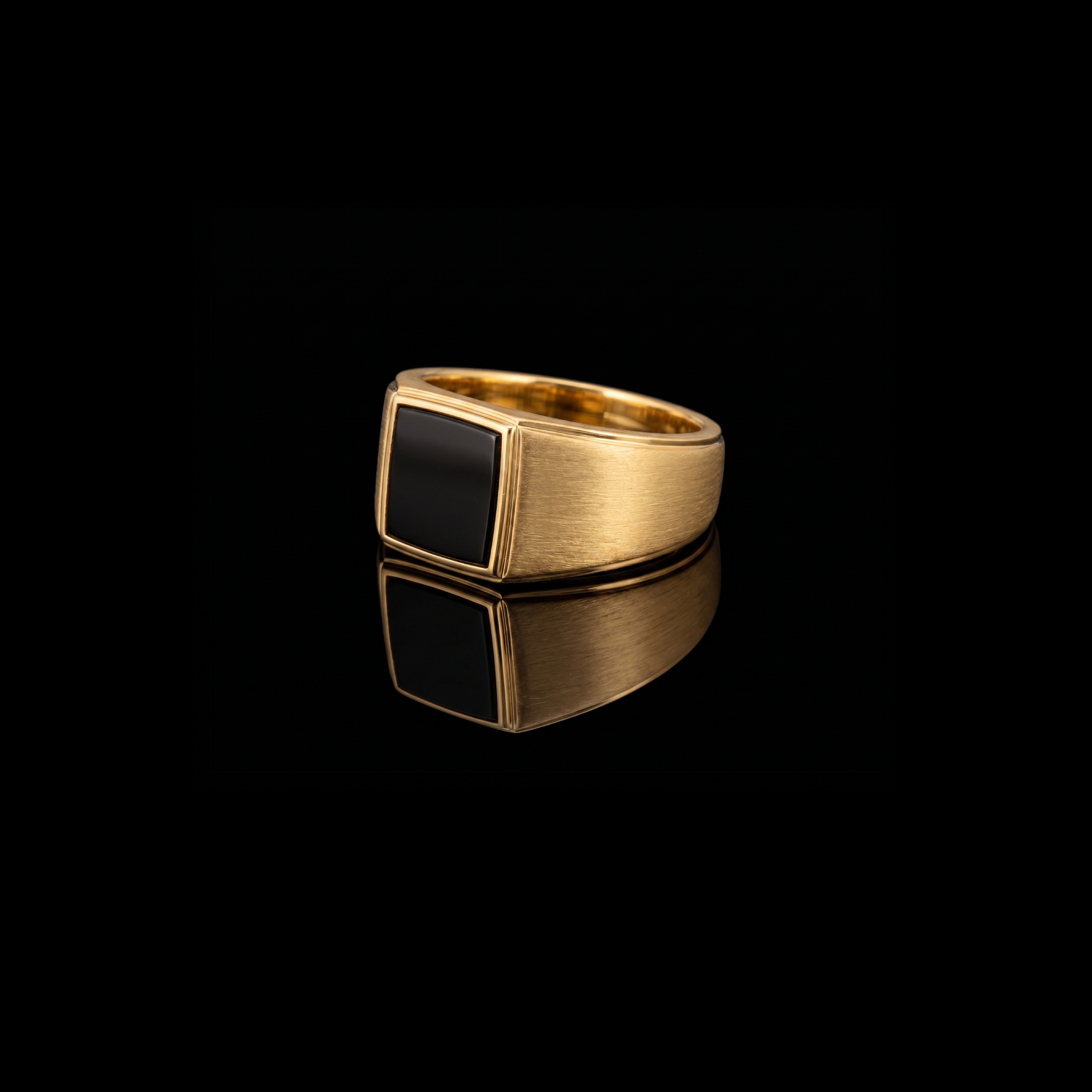 Classic Black Onyx Signet Ring – Gold Vermeil 925 Sterling Silver