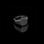 Classic Black Rhodium Signet Ring – 925 Sterling Silver