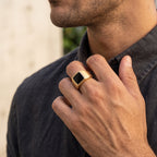 Classic Black Onyx Signet Ring – Gold Vermeil 925 Sterling Silver