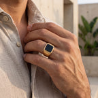 Classic Black Onyx Signet Ring – Gold Vermeil 925 Sterling Silver