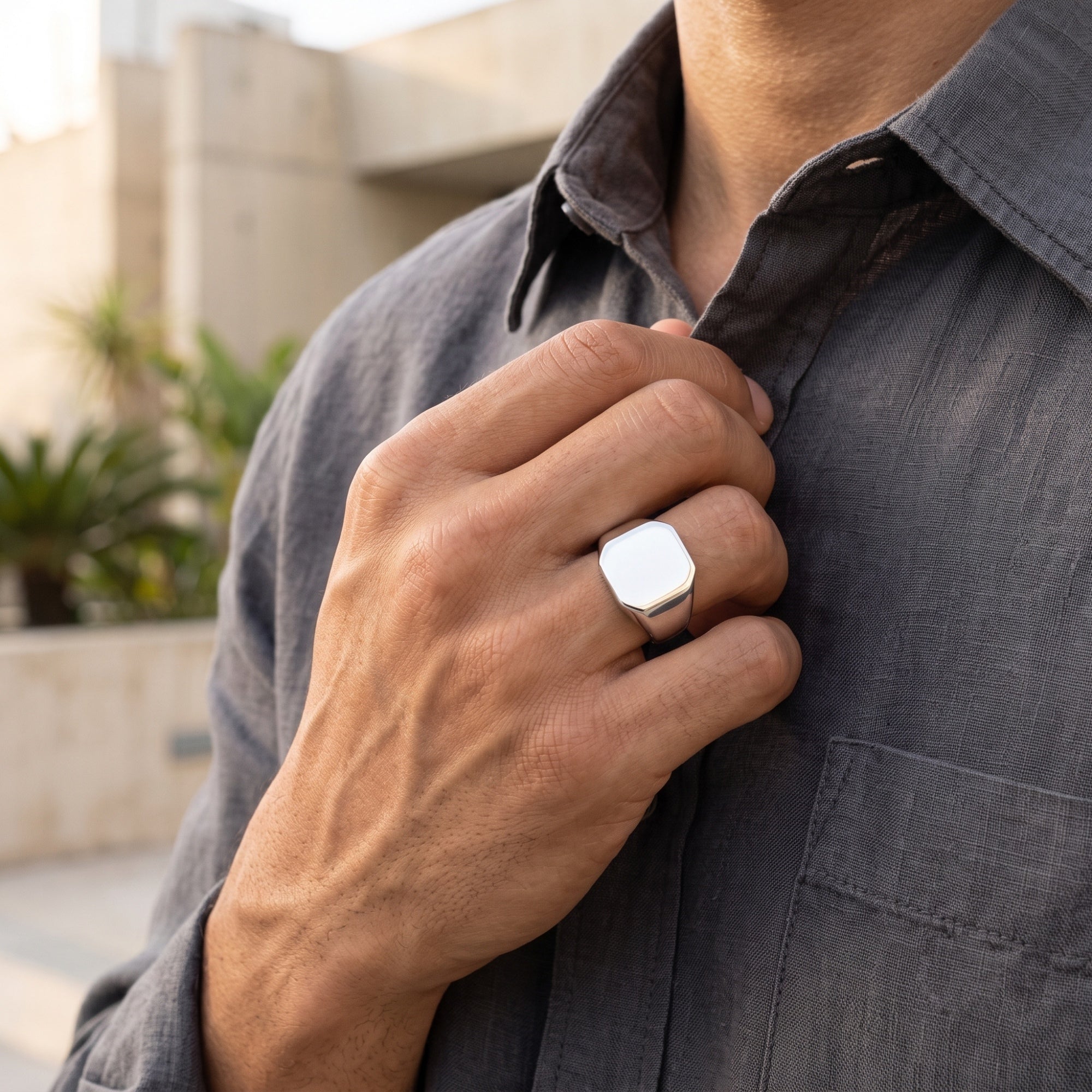 Classic Plain Signet Ring – 925 Sterling Silver