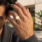 Classic Gold Signet Ring – 925 Sterling Silver