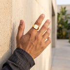 Classic Gold Signet Ring – 925 Sterling Silver