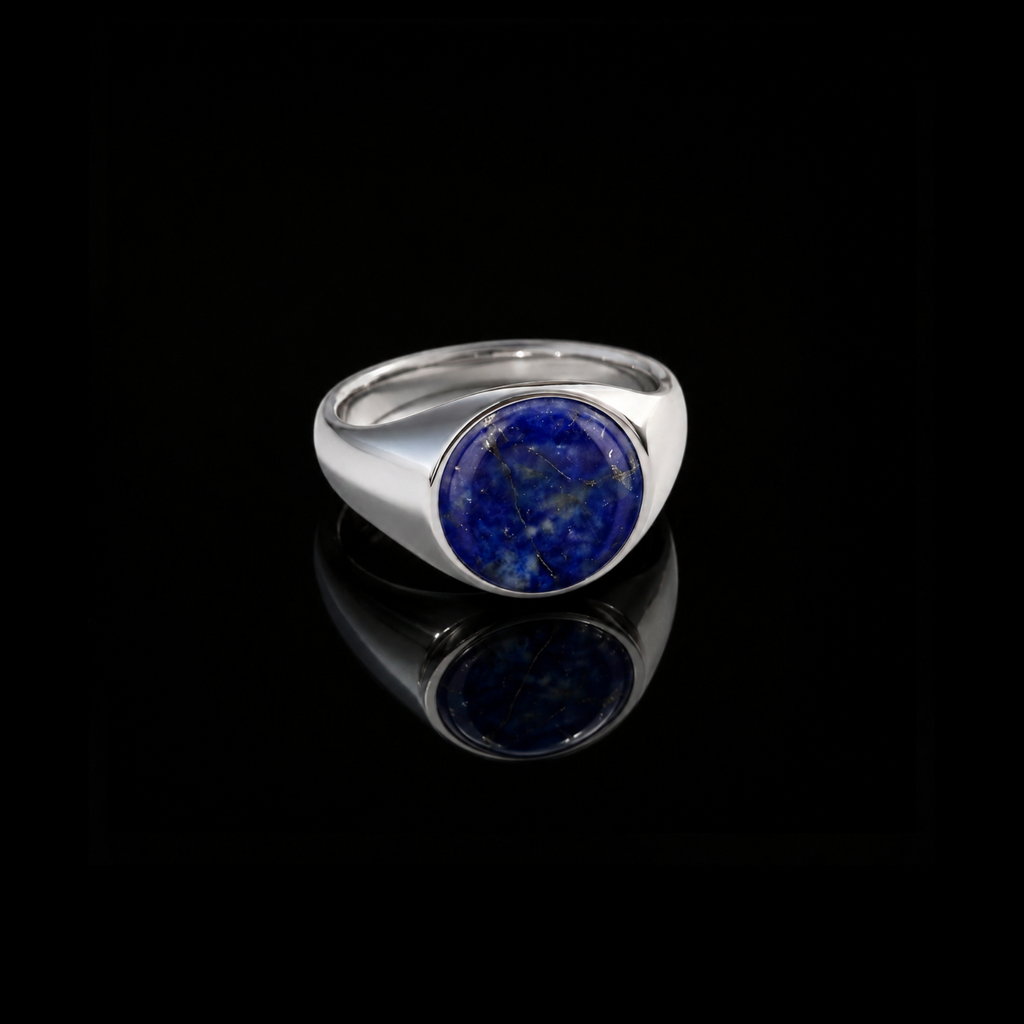 Monarch Lapis Lazuli Signet Ring – 925 Sterling Silver