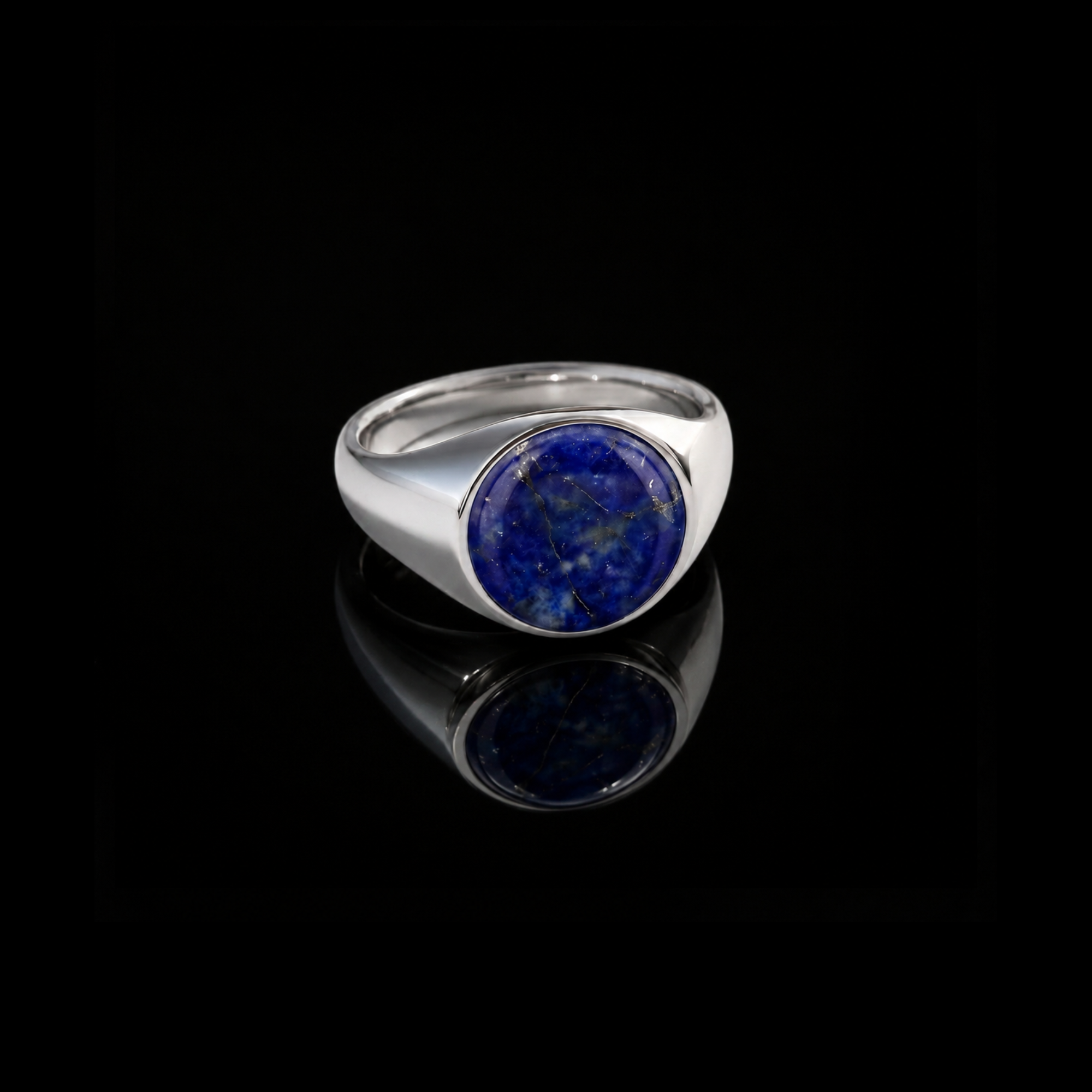 Monarch Lapis Lazuli Signet Ring – 925 Sterling Silver